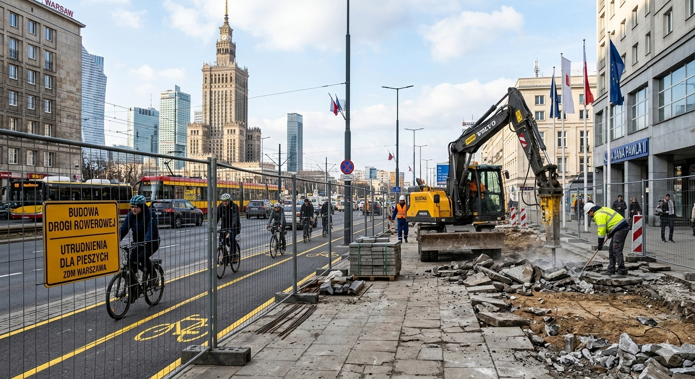 ścieżka rowerowa budowa centrum warszawy