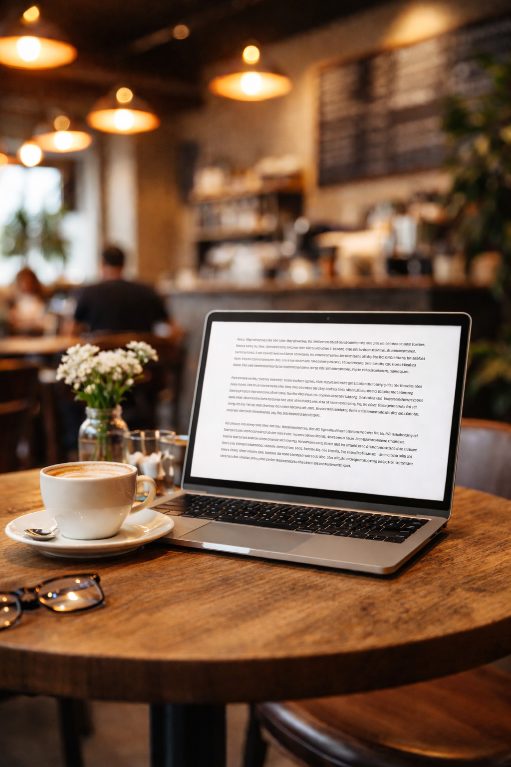 laptop w kawiarni