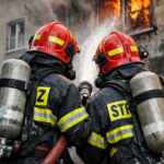 strażacy gaszą pożar