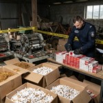 nielegalna wytwórnia papierosów na Mazowszu