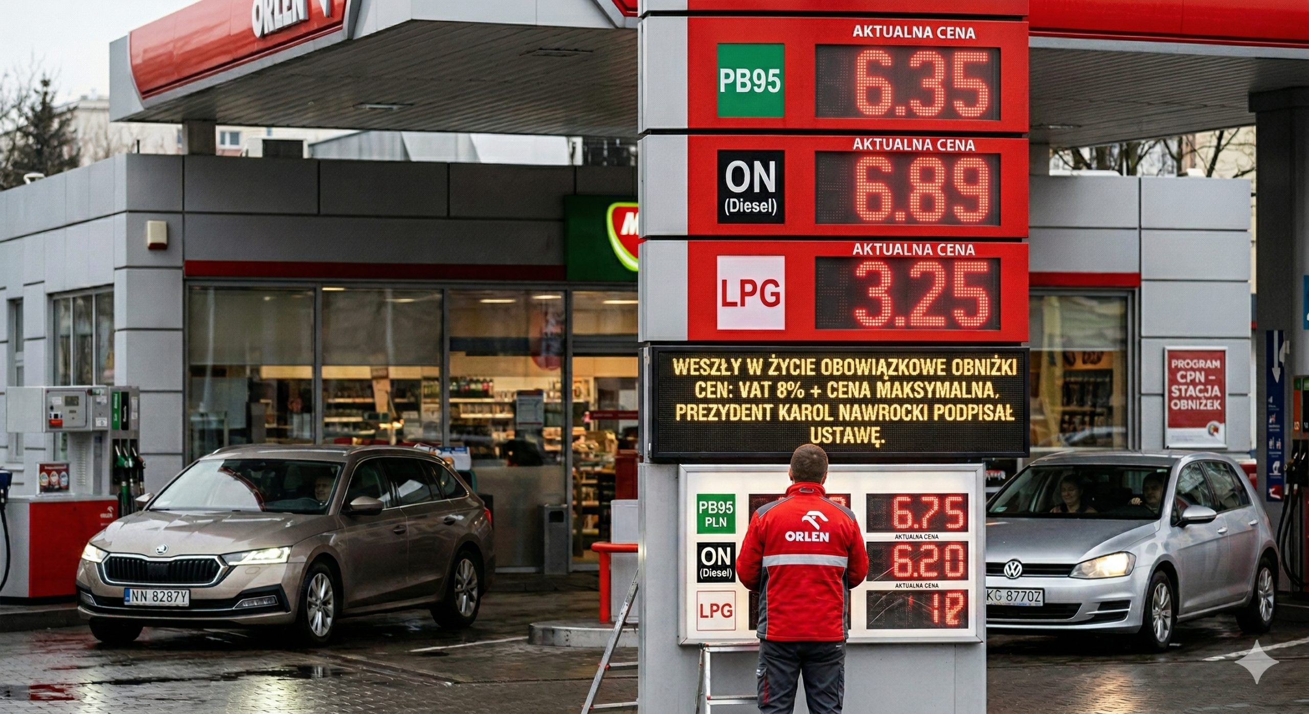obnizka cena na stacji paliw