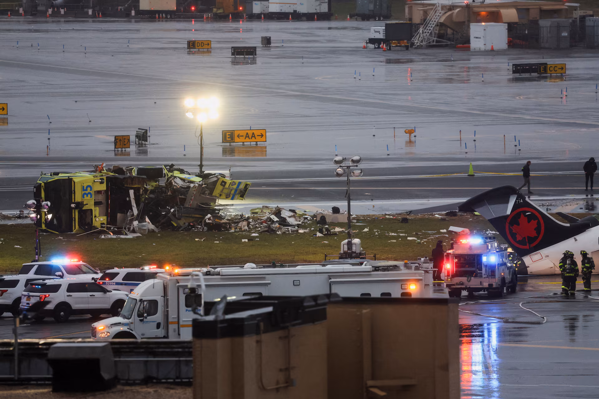 wypadek na lotnisku w New York