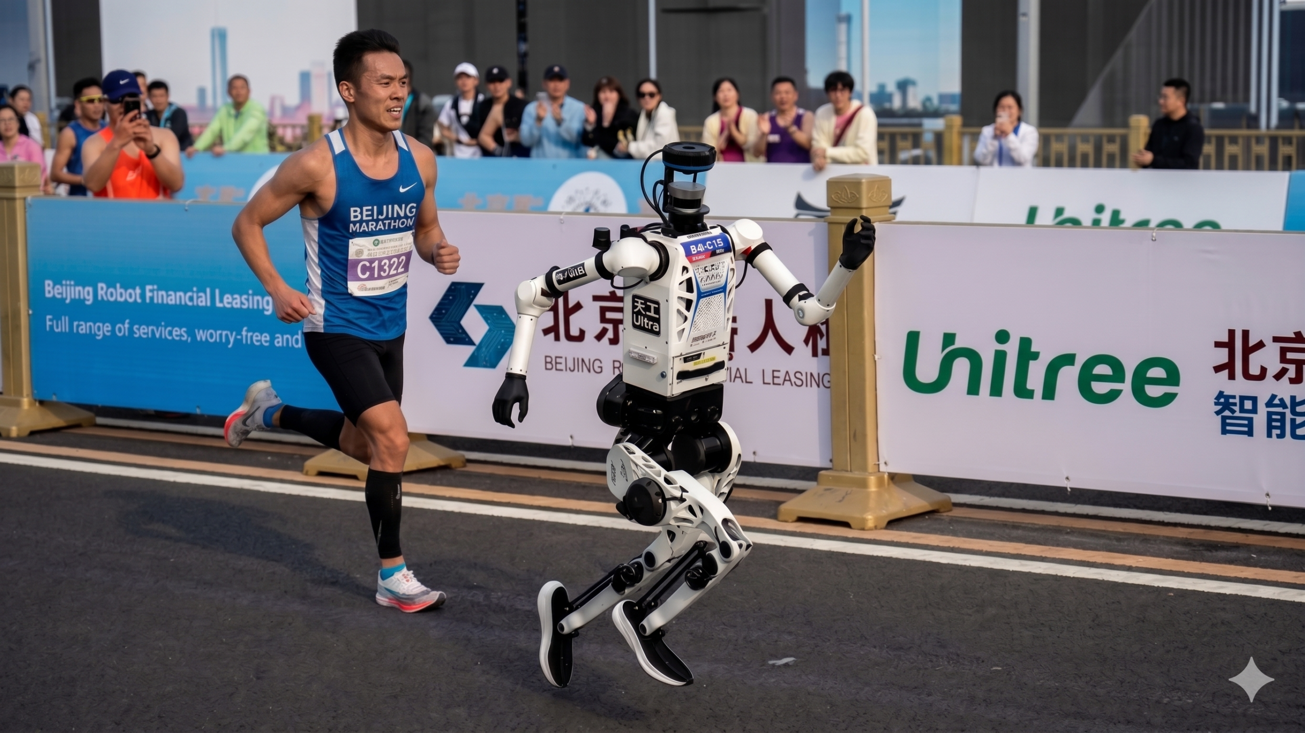 roboty szybsze od ludzi w biegu w pekinie